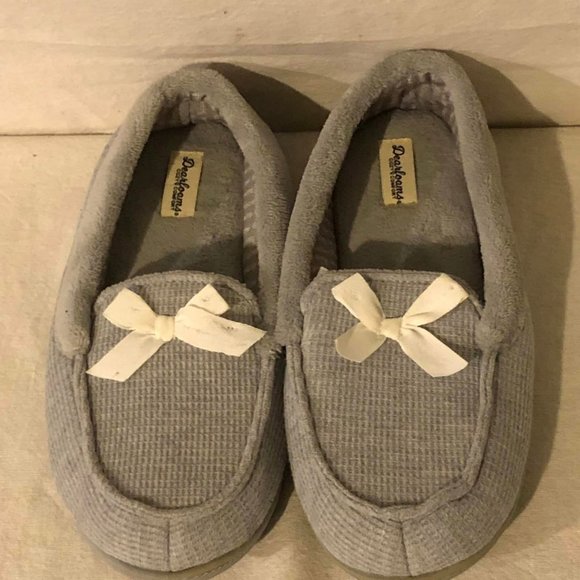 Size (XL)11-12 Dearforms Cozy Comfort Gray Slippers - Picture 5 of 8